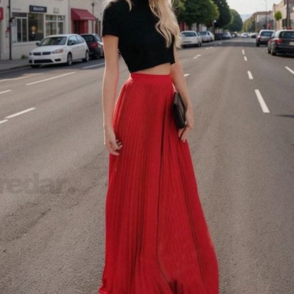 BCBGMaxAzria Red Maxi Skirt